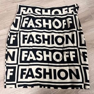 Moschino Couture Vintage Fashion Fashoff Black And White Mini Skirt